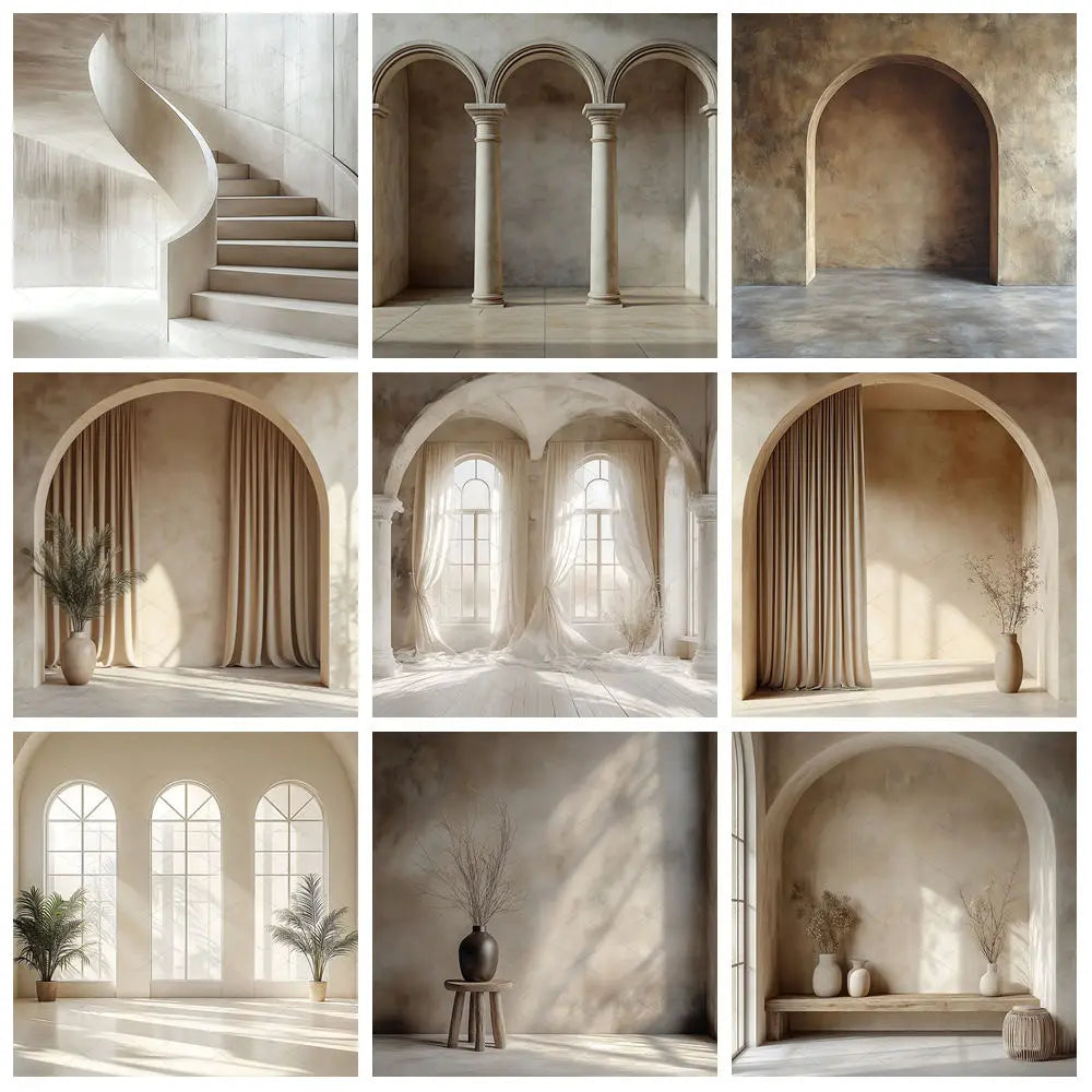 Vintage Wall Photography Background Arch Wall Textures Window Adult Birthday Wedding Maternity Portrait Backdrop Photo Studio